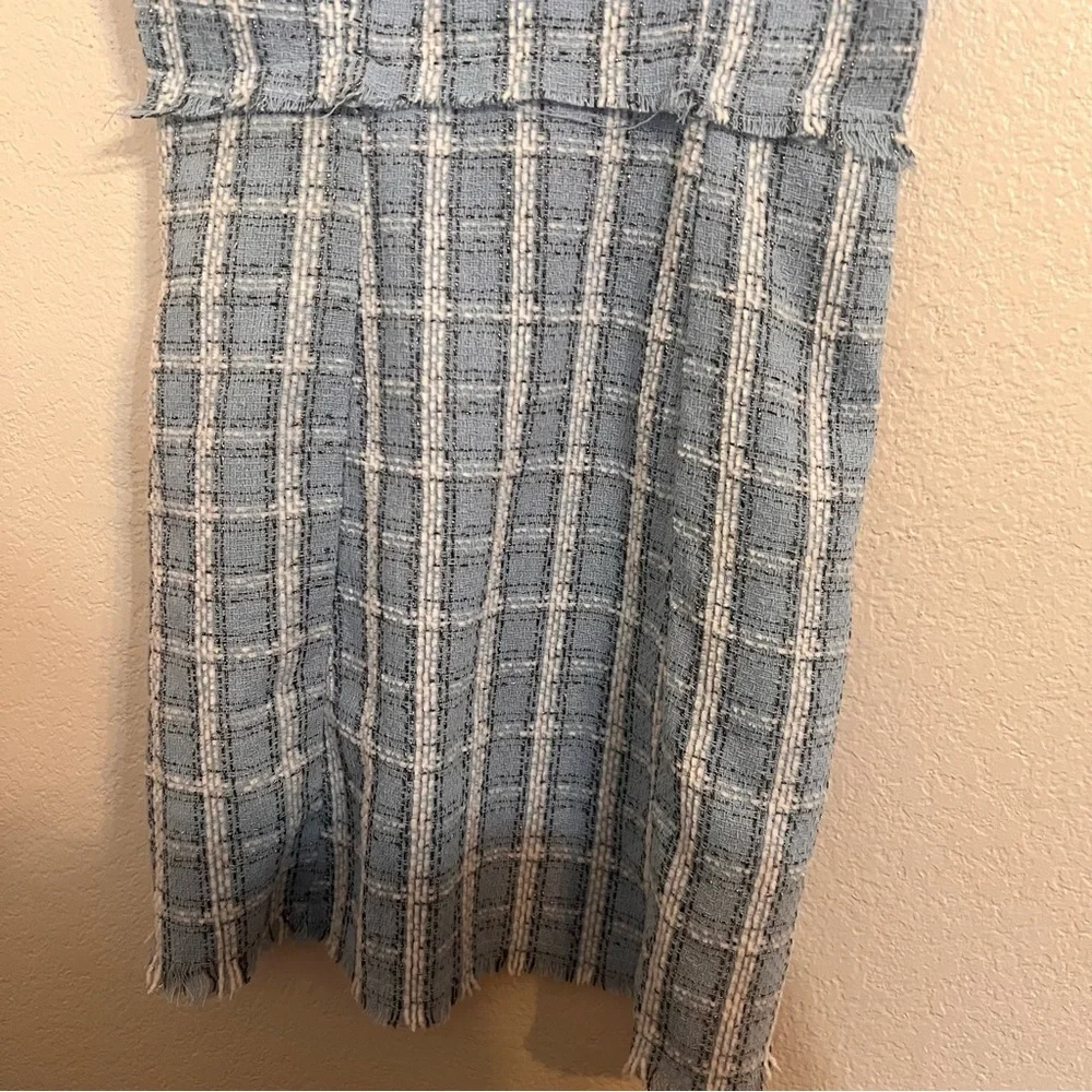 Umgee plaid tweed Dress spring preppy academia baby blue heritage